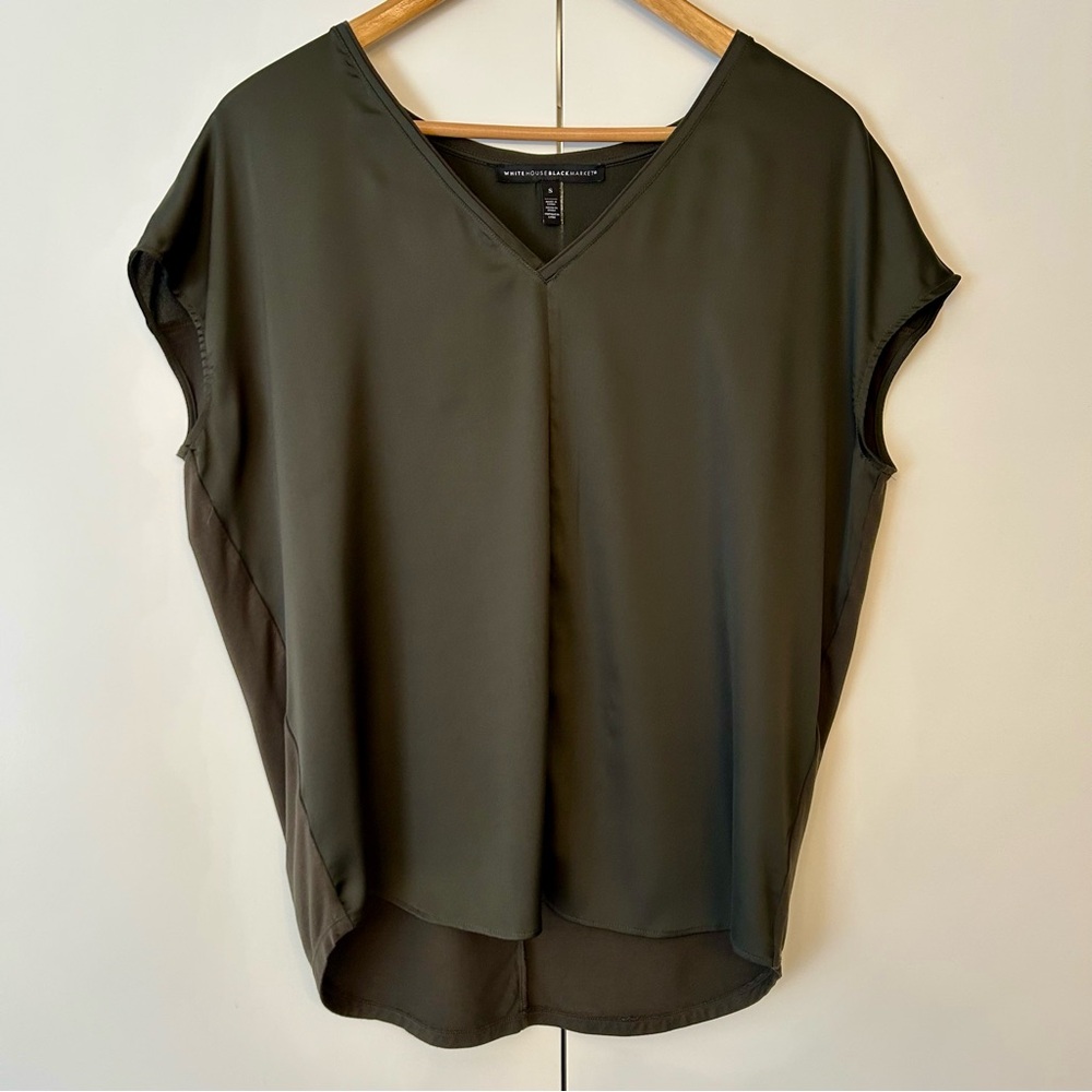 White House Black Market dark green shirt size S